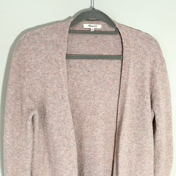 Madewell wool alpaca tunic length open front kent cardigan sweater with pockets - Picture 5 of 10